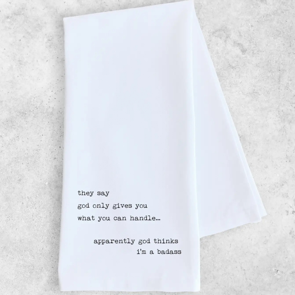 NWT SARCASTIC 100 Percent Cotton White Tea Towel
